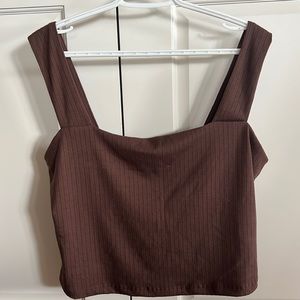 NWT Dynamite XL brown square neck crop top